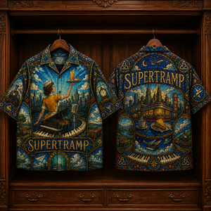 Supertramp Hawaiian Shirt - Stained Glass Progressive Rock All-Over Print Button-Up Shirt