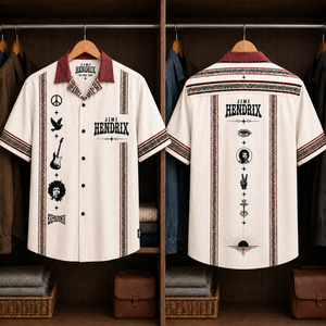 Jimi Hendrix Luxury Design Hawaiian Shirt – Psychedelic Rock Inspired Hawaiian Shirt