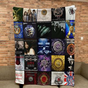 Whitesnake Sherpa Blanket A Legendary Hard Rock Album Collage for True Fans