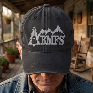 Billy Strings BMFS Acoustic Guitar Mountain Nature Music Merch Denim Cap Retro Vintage Dad Cap Gift For Dad (With Box)