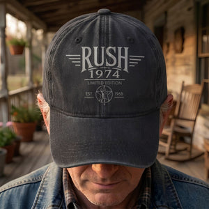 Rush 1974 Starman Logo Denim Cap Vintage Dad Cap Gift For Dad (With Box)