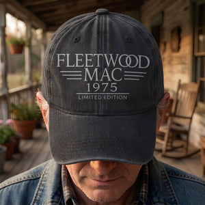 Fleetwood Mac Band Logo Est 1975 Denim Cap Vintage Dad Cap Gift For Dad (With Box)