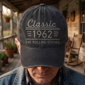 The Rolling Stones Classic 1962 Est Rock And Roll Band Music Merch Denim Cap Retro Vintage Dad Cap Gift For Dad (With Box)