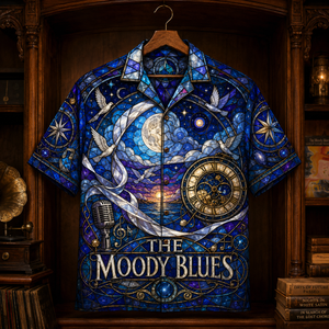 The Moody Blues Hawaiian Shirt - Stained Glass Progressive Rock All-Over Print Button-Up Shirt