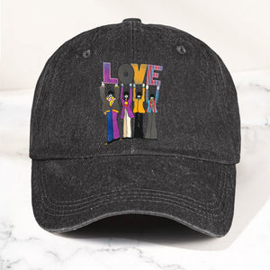 The Beatles Denim Dad Cap LOVE Album Inspired Design (With BOX)