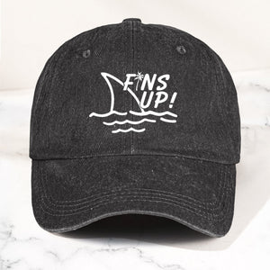 Jimmy Buffett Denim Dad Cap Fins Up Margaritaville Beach Vibes Hat (With BOX)