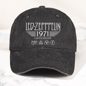 Led Zeppelin 1971 Four Symbols Denim Cap Vintage Dad Cap Gift For Dad (With Box)