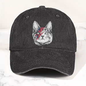 Kitty Stardust Denim Cap David Bowie Inspired Merch Dad Hat (With Box)