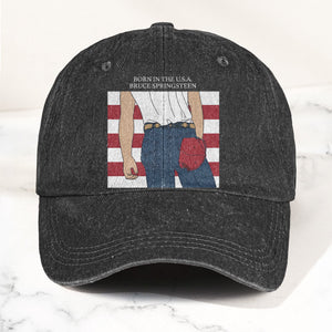 Born in the U.S.A Bruce Springsteen Denim Cap Retro Music Fan Merch Cap Gift For Dad (With Box)
