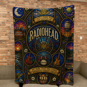 Radiohead Sherpa Blanket Modified Bear Stained Glass Blanket