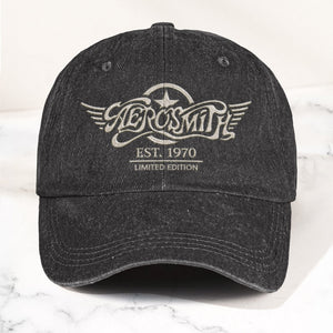 Aerosmith Est 1970 Limited Edition Denim Cap Vintage Dad Cap Gift For Dad (With Box)