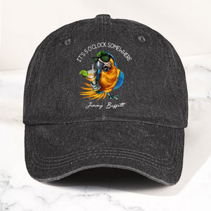 Jimmy Buffett "It's 5 O’Clock Somewhere" Denim Dad Cap Vintage Tropical Hat