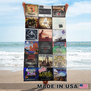 Lynyrd Skynyrd Beach Towel Album Cover Collage Southern Rock Towel