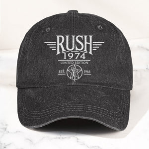 Rush Band Logo 1974 Starman Denim Cap Vintage Dad Cap Gift For Dad (With Box)