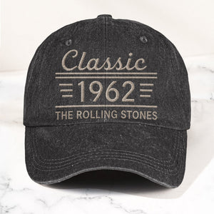 The Rolling Stones Classic 1962 Est Rock And Roll Band Music Merch Denim Cap Retro Vintage Dad Cap Gift For Dad (With Box)