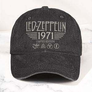Led Zeppelin 1971 Four Symbols Icon Denim Cap Vintage Dad Cap Gift For Dad (With Box)