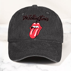 The Rolling Stones Denim Dad Cap Classic Tongue Logo Design ( With BOX)