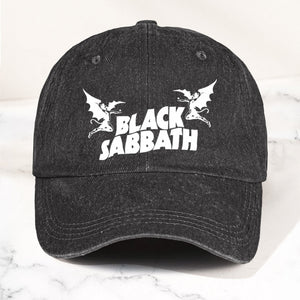 Black Sabbath Denim Dad Cap Classic Winged Demon Logo Design ( With BOX)