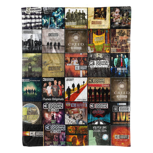 3 Doors Down Sherpa Blanket Classic Album Cover Collage Cozy Throw Gift for Rock Fans