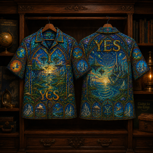 Yes Hawaiian Shirt - Stained Glass Progressive Rock All-Over Print Button-Up Shirt