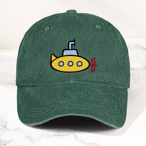 The Beatles Denim Cap Yellow Submarine Minimalist Dad Hat ( With Box)