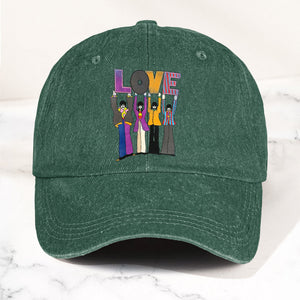 The Beatles Denim Dad Cap LOVE Album Inspired Design (With BOX)