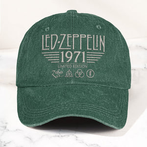 Led Zeppelin 1971 Four Symbols Icon Denim Cap Vintage Dad Cap Gift For Dad (With Box)