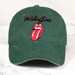 The Rolling Stones Denim Dad Cap Classic Tongue Logo Design ( With BOX)
