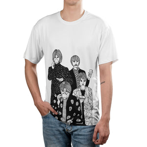 The Beatles Art T-Shirt Rock Music The Fab Four Tea Club Graphic Unisex Tee