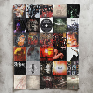 Slipknot Sherpa Blanket Iconic Album Cover Collage Cozy Throw for Metal Fans