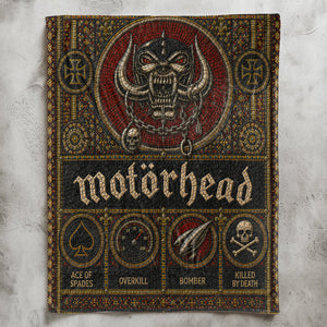 Motorhead Sherpa Blanket Snaggletooth Warpig Stained Glass Heavy Metal Blanket