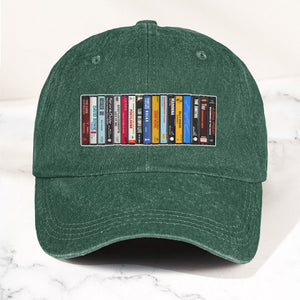 Vintage Cassette Tape Denim Dad Cap Retro Music Collection Aesthetic Hat (With BOX)