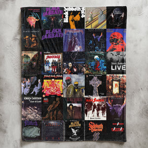 Black Sabbath Sherpa Blanket Album Cover Collage Heavy Metal Throw Blanket