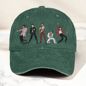 Elvis Presley Denim Cap Iconic Eras Graphic Dad Hat (With Box)