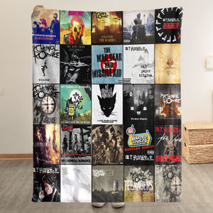My Chemical Romance Sherpa Blanket Emotional Warmth Wrapped in Iconic MCR Art