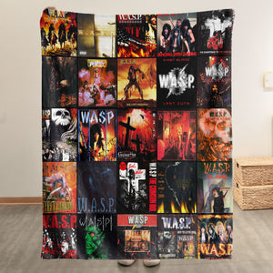 W.A.S.P. Sherpa Blanket A Heavy Metal Legacy Collage for True Shock Rock Fans