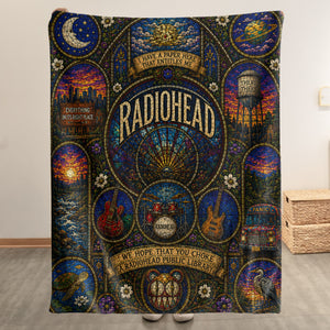 Radiohead Sherpa Blanket Modified Bear Stained Glass Blanket
