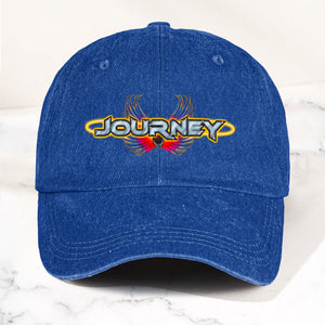 Journey Denim Dad Cap Legendary Rock Band Logo Design ( With BOX)