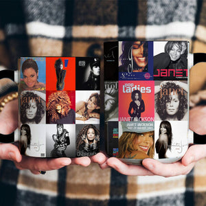 Janet Jackson Accent Mug Iconic Album Cover Collage Gift for Pop & R&B Fans