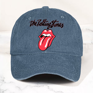 The Rolling Stones Denim Dad Cap Classic Tongue Logo Design ( With BOX)