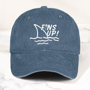 Jimmy Buffett Denim Dad Cap Fins Up Margaritaville Beach Vibes Hat (With BOX)