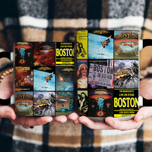 Boston Accent Mug Classic Album Cover Collage Gift for Rock Fans