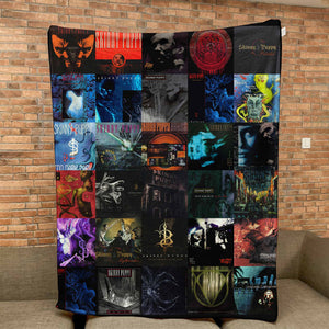 Skinny Puppy Sherpa Blanket Iconic Album Cover Collage Cozy Throw for Industrial Music Fans