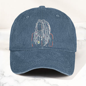 Bob Marley Portrait Casual Denim Cap Retro Music Fan Concert Cap Gift For Dad (With Box)