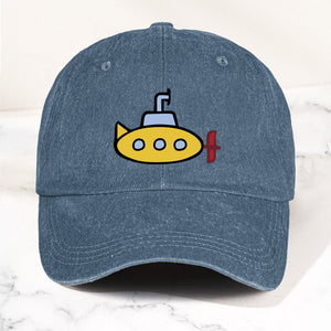 The Beatles Denim Cap Yellow Submarine Minimalist Dad Hat ( With Box)