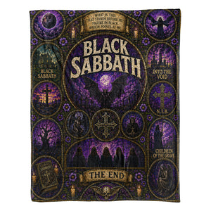 Black Sabbath Sherpa Blanket The End Stained Glass Blanket