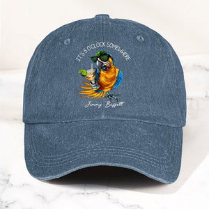 Jimmy Buffett "It's 5 O’Clock Somewhere" Denim Dad Cap Vintage Tropical Hat
