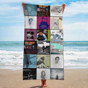 John Mayer Beach Towel Album Cover Collage Classic Pop And Rock Towel