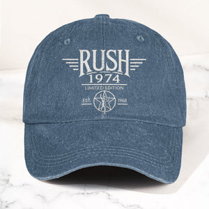 Rush Band Logo 1974 Starman Denim Cap Vintage Dad Cap Gift For Dad (With Box)