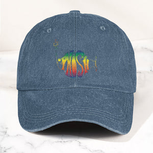 Phish Rainbow Fish Logo Denim Cap Retro Music Phish Cap Gift For Dad (With Box)